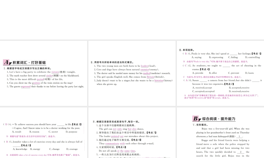 （河北专版）九年级英语全册 Unit 8 It must belong to Carla（第5课时）习题课件 （新版）人教新目标版-（新版）人教新目标版初中九年级全册英语课件