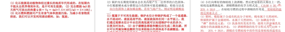 （河北专版）中考化学总复习 第三部分 模拟检测 冲刺中考 阶段检测卷（四）课件 新人教版-新人教版初中九年级全册化学课件
