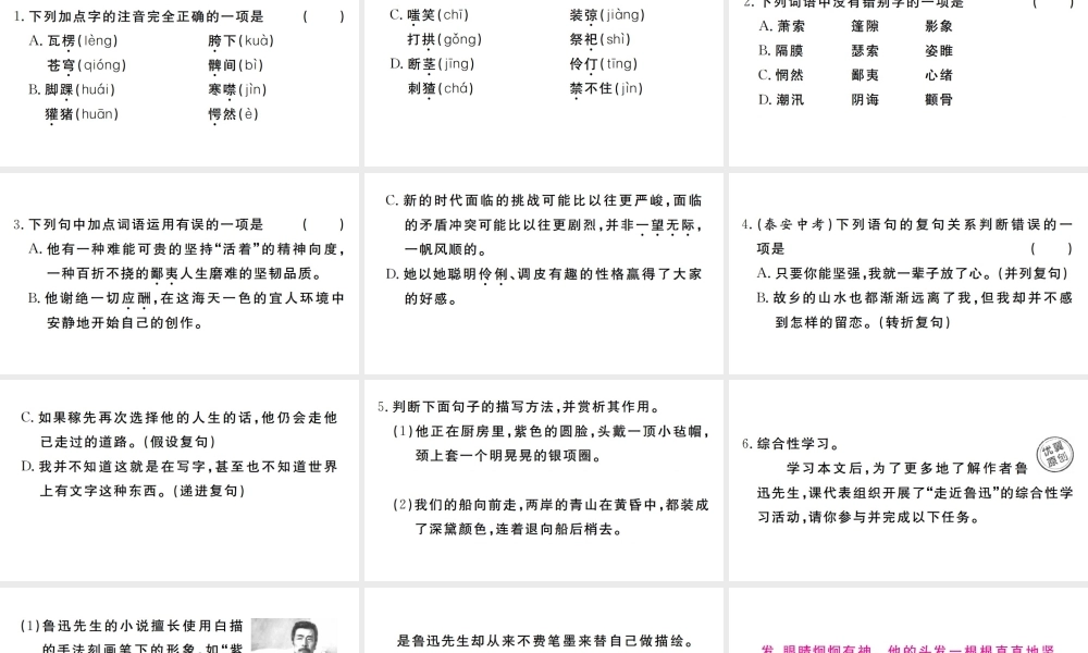 （河南专版）九年级语文上册 第四单元 14 故乡课件 新人教版-新人教版初中九年级上册语文课件