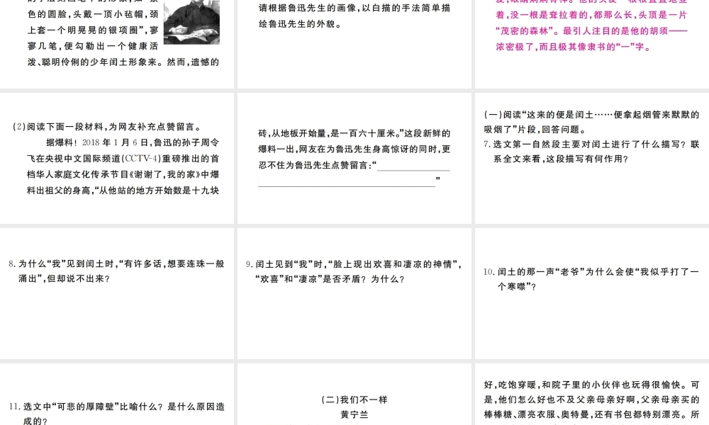 （河南专版）九年级语文上册 第四单元 14 故乡课件 新人教版-新人教版初中九年级上册语文课件