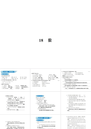 （河南专版）七年级语文上册 第五单元 第18课 狼习题课件 新人教版-新人教版初中七年级上册语文课件