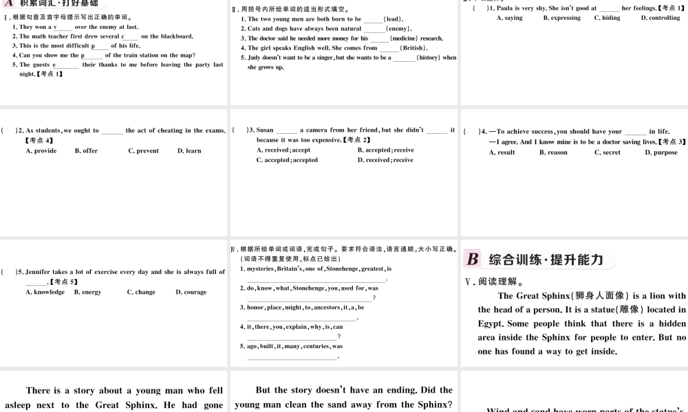 （河北专版）秋九年级英语全册 Unit 8 It must belong to Carla第四课时习题课件（新版）人教新目标版-（新版）人教新目标版初中九年级全册英语课件