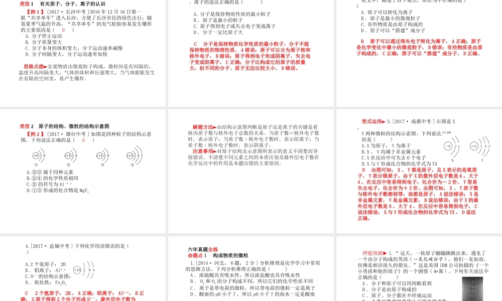 （河北专版）中考化学总复习 第一部分 系统复习 成绩基石 模块二 物质构成的奥秘 主题八 物质的构成课件 新人教版-新人教版初中九年级全册化学课件