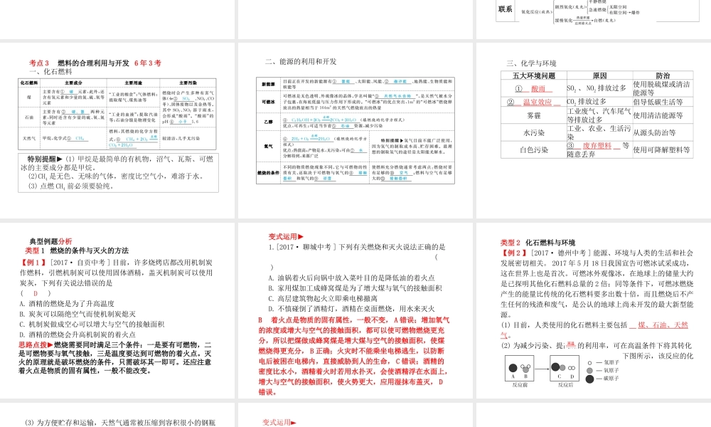 （河北专版）中考化学总复习 第一部分 系统复习 成绩基石 模块四 化学与社会发展 主题十三 燃料及其利用课件 新人教版-新人教版初中九年级全册化学课件