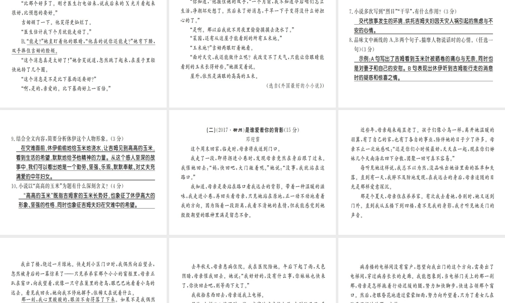 （河南专版）七年级语文上册 期中习题课件 新人教版-新人教版初中七年级上册语文课件