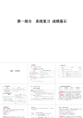 （河北专版）中考化学总复习 第一部分 系统复习 成绩基石 主题十 化学用语课件 新人教版-新人教版初中九年级全册化学课件