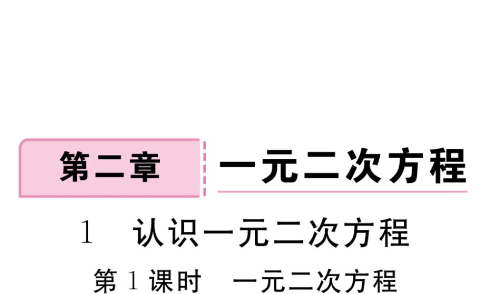 （河南专版）秋九年级数学上册 第二章 一元二次方程 2.1 认识一元二次方程 第1课时 一元二次方程习题讲评课件 （新版）北师大版-（新版）北师大版初中九年级上册数学课件