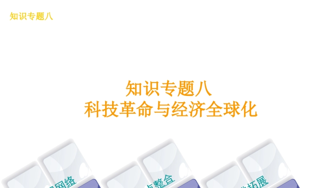 （河北专版）中考历史复习方案 专题突破 知识专题八 科技革命与经济全球化课件-人教版初中九年级全册历史课件