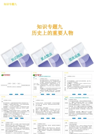 （河北专版）中考历史复习方案 专题突破 知识专题九 历史上的重要人物课件-人教版初中九年级全册历史课件