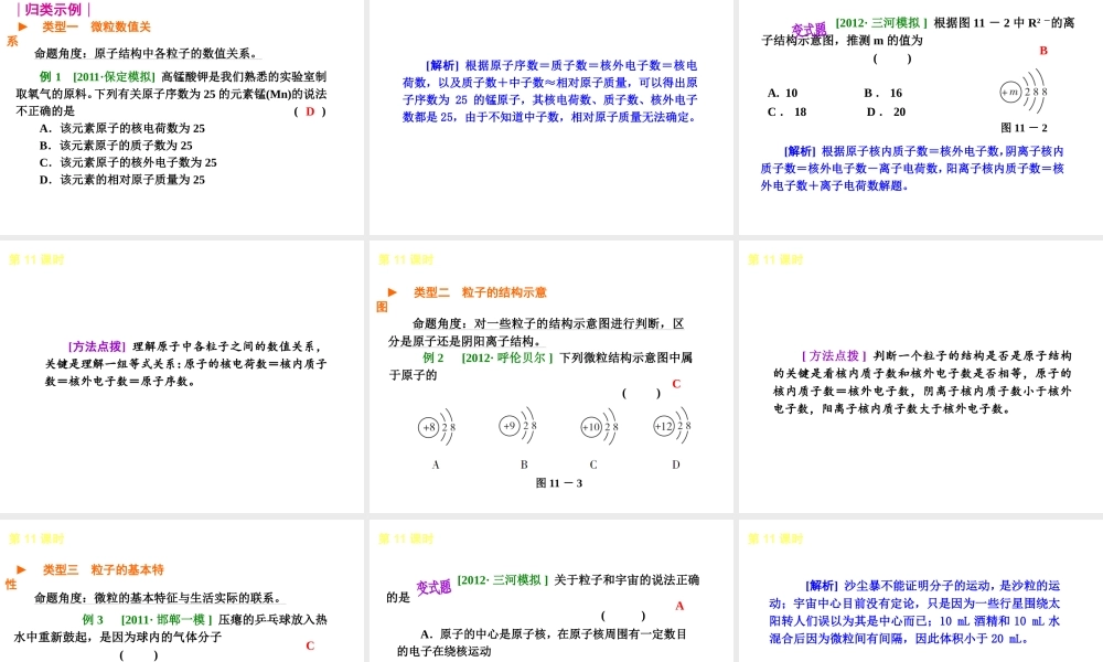 （河北专用）2013届中考化学复习方案 主题二 物质构成的奥秘课件 