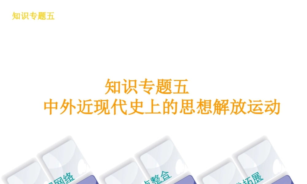 （河北专版）中考历史复习方案 专题突破 知识专题五 中外近现代史上的思想解放运动课件-人教版初中九年级全册历史课件