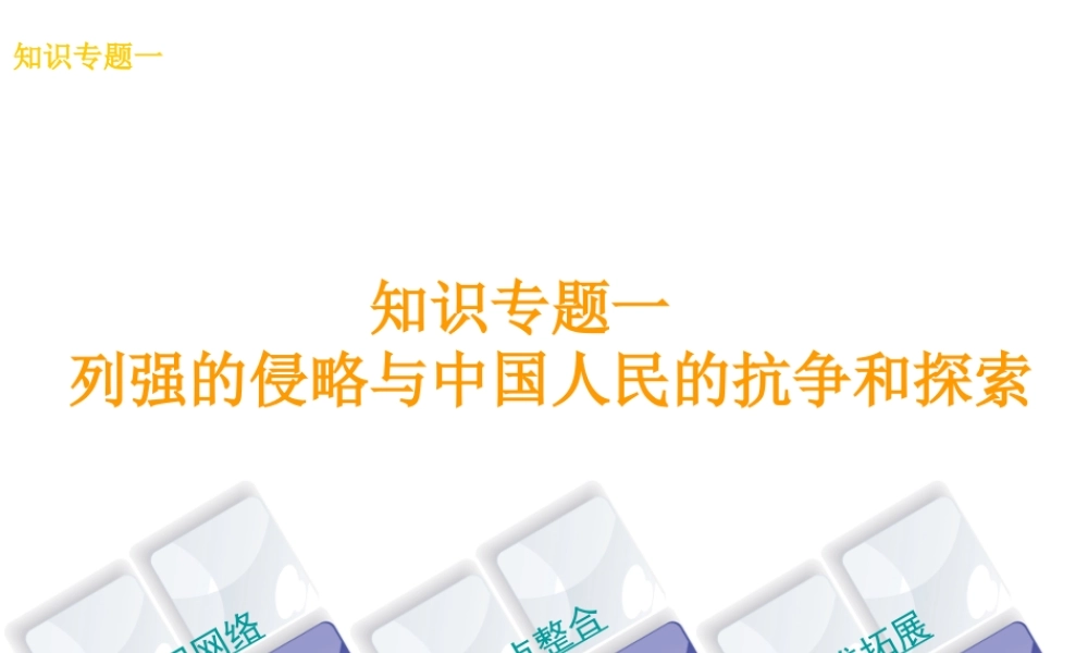 （河北专版）中考历史复习方案 专题突破 知识专题一 列强的侵略与中国人民的抗争和探索课件-人教版初中九年级全册历史课件