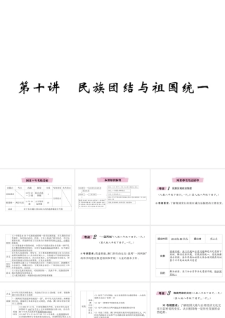 （河北专版）中考历史总复习 第10讲 民族团结与祖国统一必考考点清单课件-人教版初中九年级全册历史课件