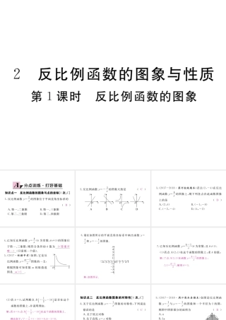 （河南专版）秋九年级数学上册 第六章 反比例函数 6.2 反比例函数的图象与性质 第1课时 反比例函数的图象习题讲评课件 （新版）北师大版-（新版）北师大版初中九年级上册数学课件