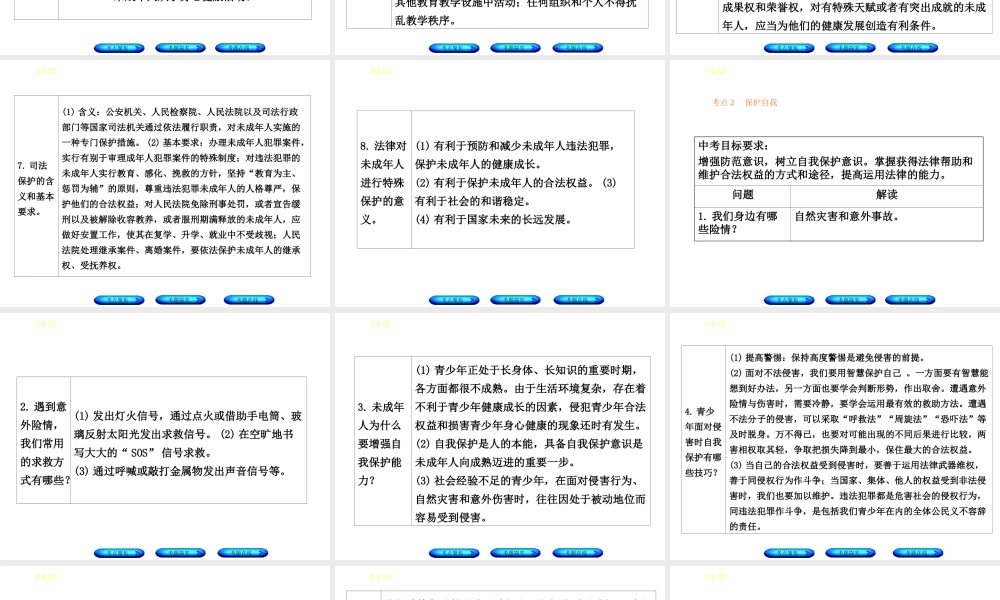 （河北专版）中考政治复习方案 第二单元 学法知法 依法自护 第6课时 特殊保护 依法自护课件-人教版初中九年级全册政治课件