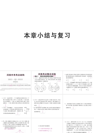 （河南专版）秋九年级数学上册 第三章 概率的进一步认识本章小结与复习习题讲评课件 （新版）北师大版-（新版）北师大版初中九年级上册数学课件