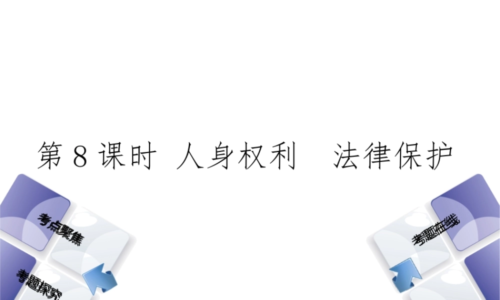 （河北专版）中考政治复习方案 第三单元 行使权利 依法维权 第8课时 人身权利 法律保护课件-人教版初中九年级全册政治课件