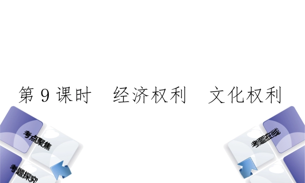 （河北专版）中考政治复习方案 第三单元 行使权利 依法维权 第9课 经济权利 文化权利课件-人教版初中九年级全册政治课件
