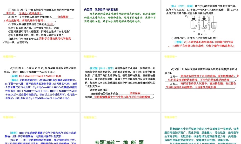 （河南专版）中考化学教材化总复习 能力提升课件