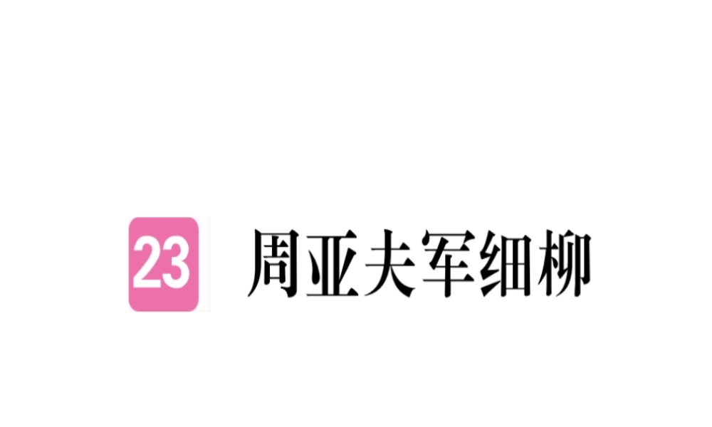 （河北专用）八年级语文上册 第六单元 23 周亚夫军细柳习题课件 新人教版-新人教版初中八年级上册语文课件