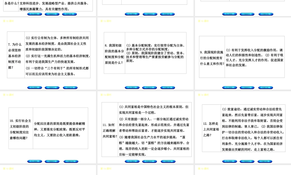 （河北专版）中考政治复习方案 第五单元 知晓国情 报效祖国 第16课时 经济制度 政治制度课件-人教版初中九年级全册政治课件