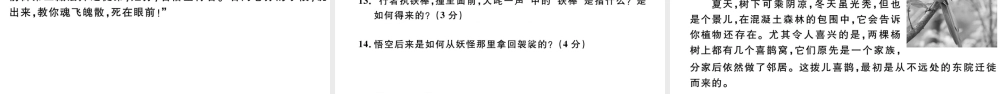 （河北专版）秋七年级语文上册 第五单元检测卷课件 新人教版-新人教版初中七年级上册语文课件