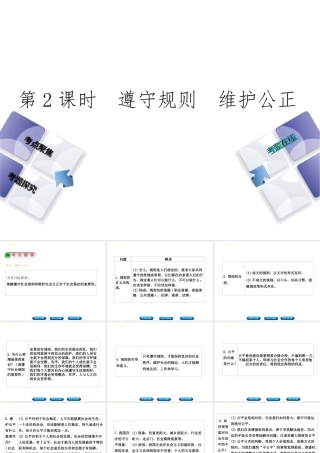（河北专版）中考政治复习方案 第一单元 热爱生活 适应社会 第2课时 遵守规则 维护公正课件-人教版初中九年级全册政治课件