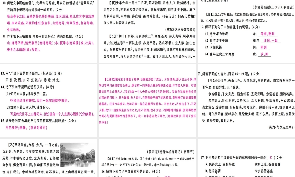 （河北专用）八年级语文上册 第三单元检测卷习题课件 新人教版-新人教版初中八年级上册语文课件