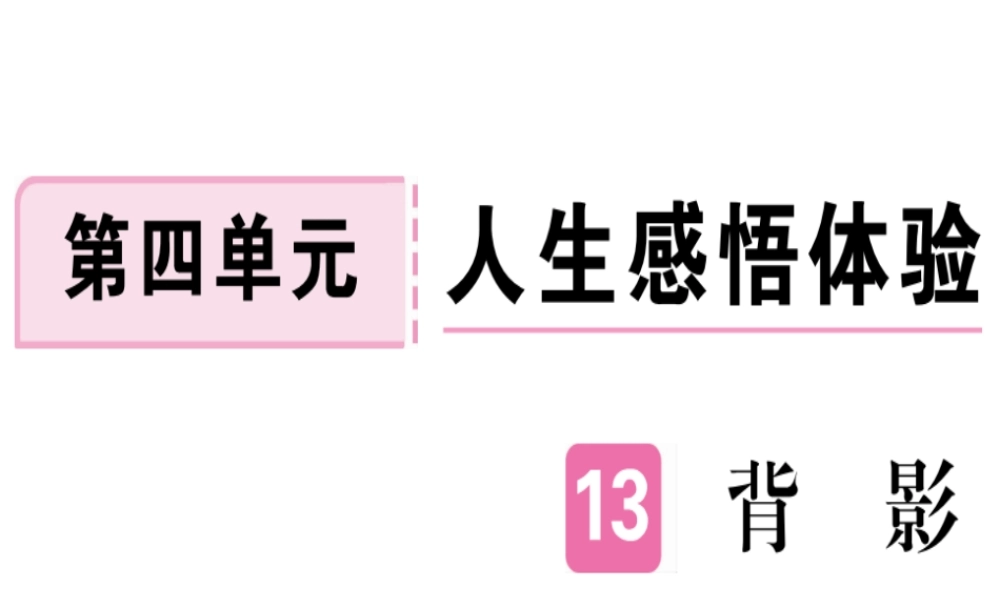 （河北专用）八年级语文上册 第四单元 13 背影习题课件 新人教版-新人教版初中八年级上册语文课件