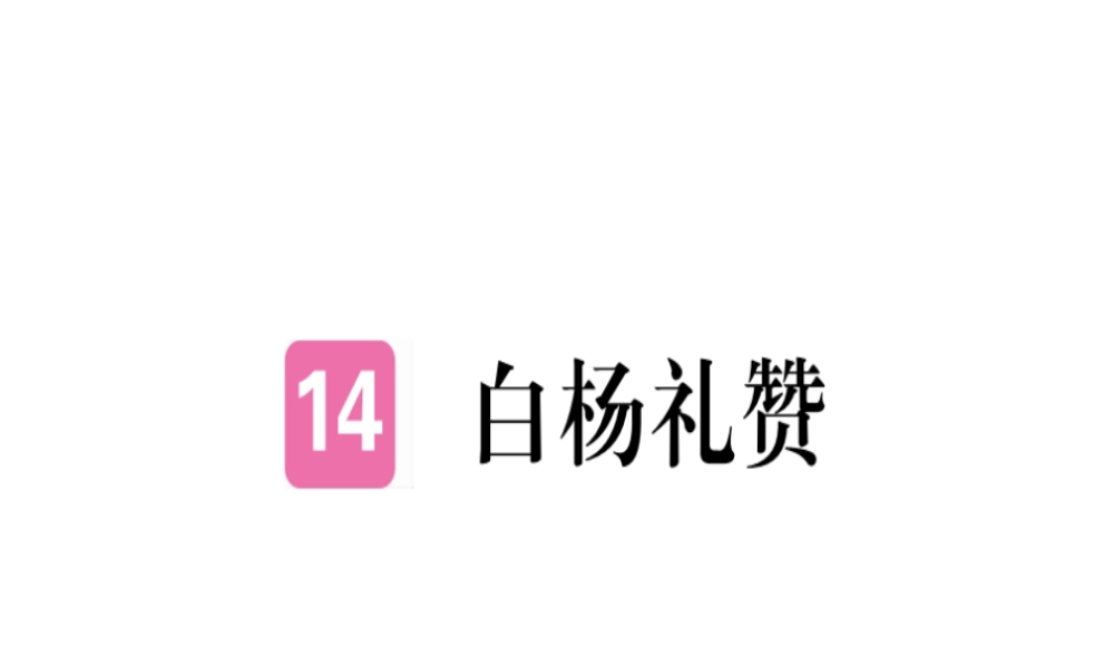 （河北专用）八年级语文上册 第四单元 14 白杨礼赞习题课件 新人教版-新人教版初中八年级全册语文课件