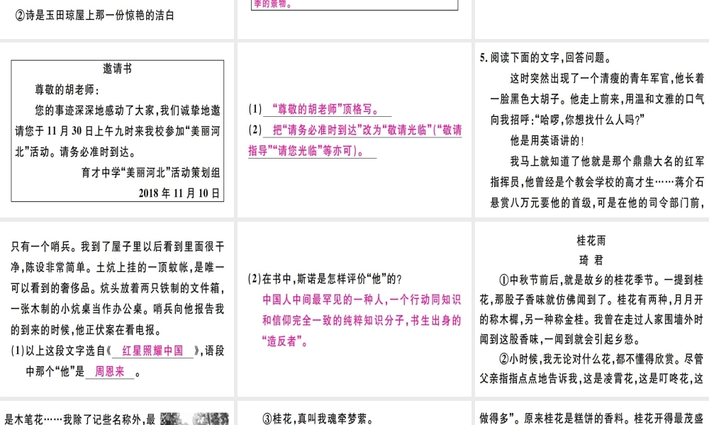 （河北专用）八年级语文上册 第四单元 16 昆明的雨习题课件 新人教版-新人教版初中八年级全册语文课件