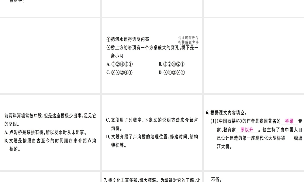 （河北专用）八年级语文上册 第五单元 17 中国石拱桥习题课件 新人教版-新人教版初中八年级上册语文课件