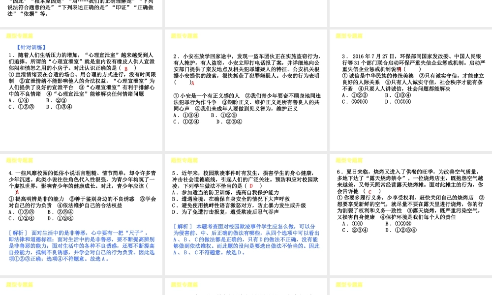 （河北专版）中考政治复习方案 题型专题篇课件-人教版初中九年级全册政治课件