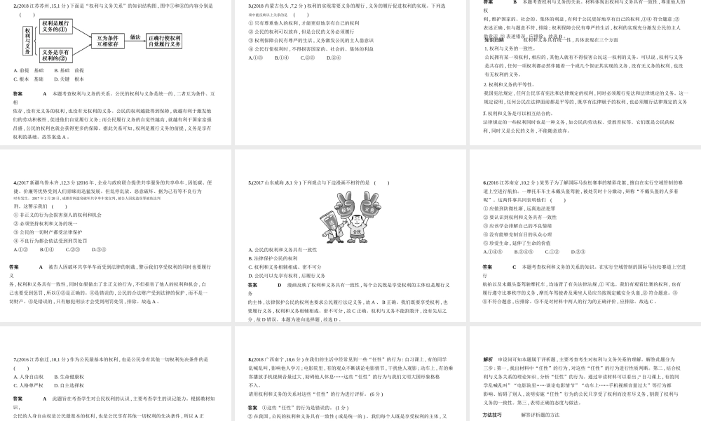 （河北专版）中考政治总复习 行使权力 履行义务 第二单元 公民基本义务习题课件-人教版初中九年级全册政治课件