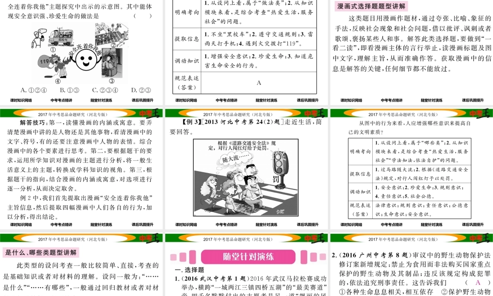 （河北专版）中考政治总复习 考点梳理 第1课时 珍爱生命（八上 第三课）课件-人教版初中九年级全册政治课件