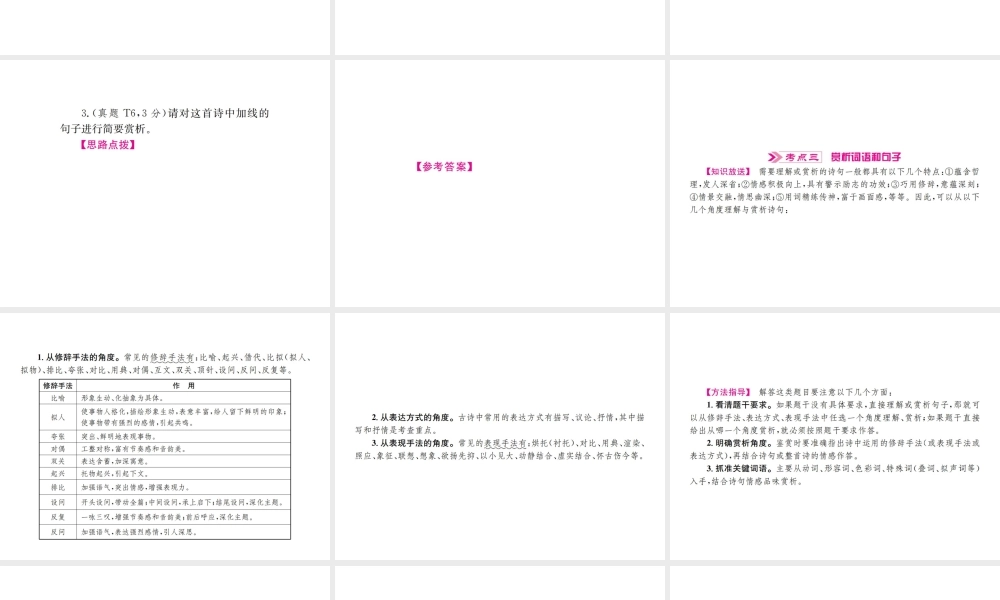 （河北专版）中考语文总复习 第1讲 古诗词阅读课件-人教版初中九年级全册语文课件