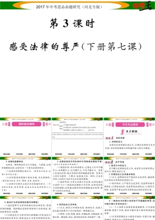 （河北专版）中考政治总复习 考点梳理 第3课时 感受法律的尊严（八下 第七课）课件-人教版初中九年级全册政治课件