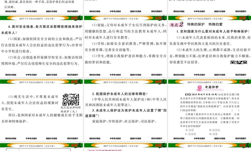 （河北专版）中考政治总复习 考点梳理 第4课时 保护自我 法律护我成长（八上 第九课、下册第八课）课件-人教版初中九年级下册政治课件