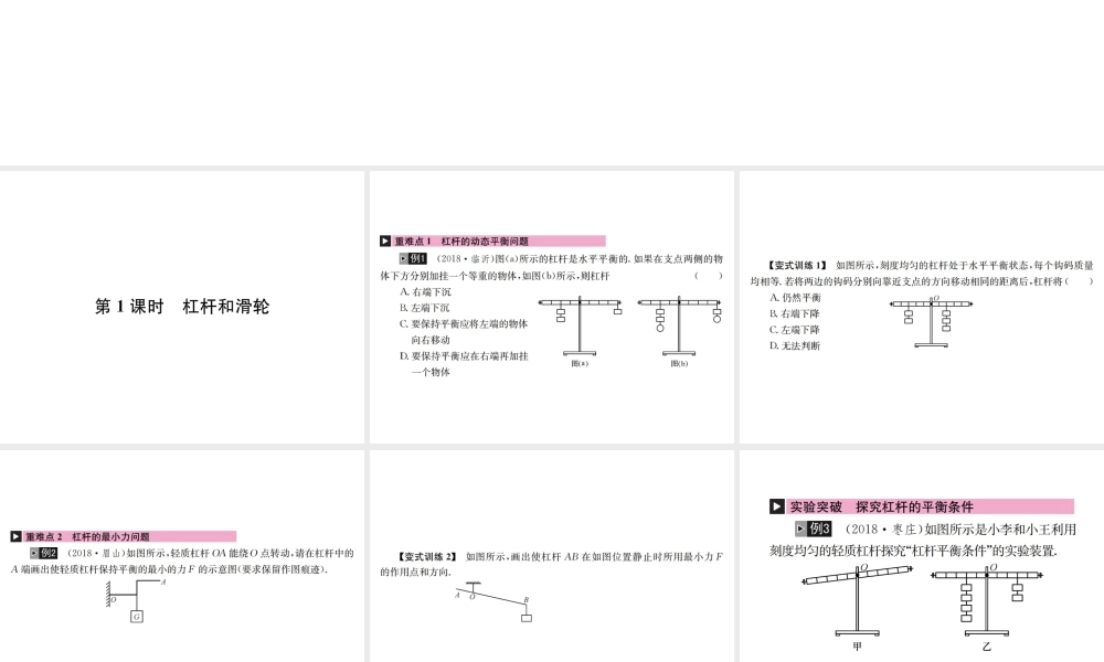 （河北专版）秋中考物理总复习 第14讲 简单机械课件-人教版初中九年级全册物理课件