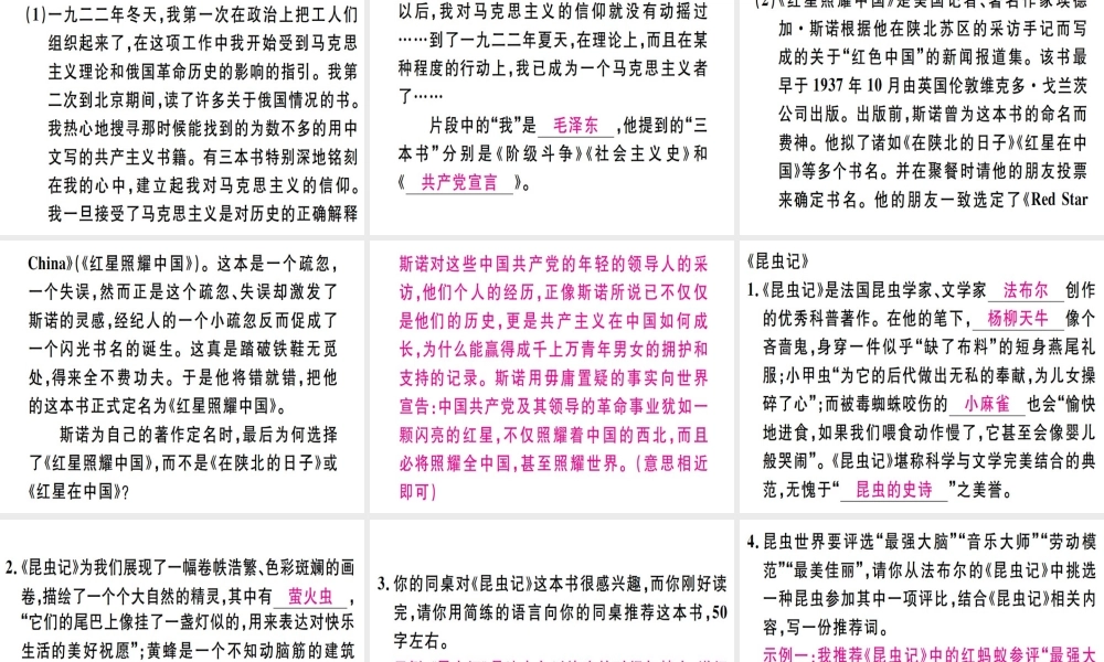 （河北专用）八年级语文上册 专题六 名著导读习题课件 新人教版-新人教版初中八年级上册语文课件