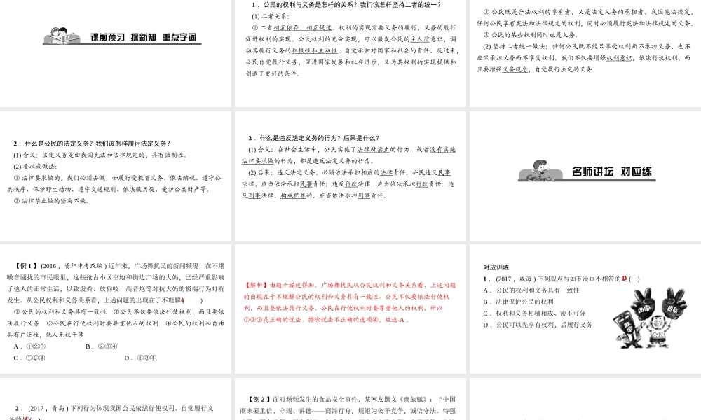 （）八年级道德与法治下册 第二单元 理解权利义务 第四课 公民义务 第2框 依法履行义务课件 新人教版-新人教版初中八年级下册政治课件