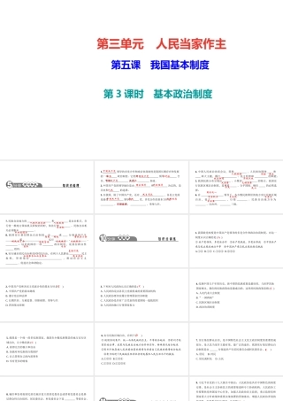 （）八年级道德与法治下册 第三单元 当家作主 第五课 我国基本制度 第3框 基本政治制度课件 新人教版-新人教版初中八年级下册政治课件