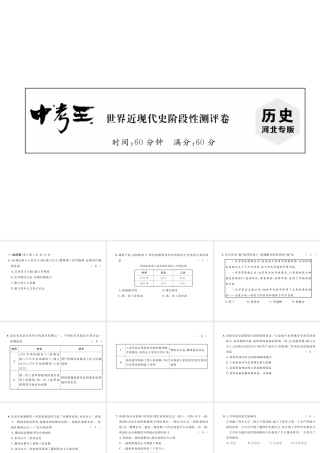 （河北专版）中考历史总复习 世界近现代史阶段性测评卷课件-人教版初中九年级全册历史课件