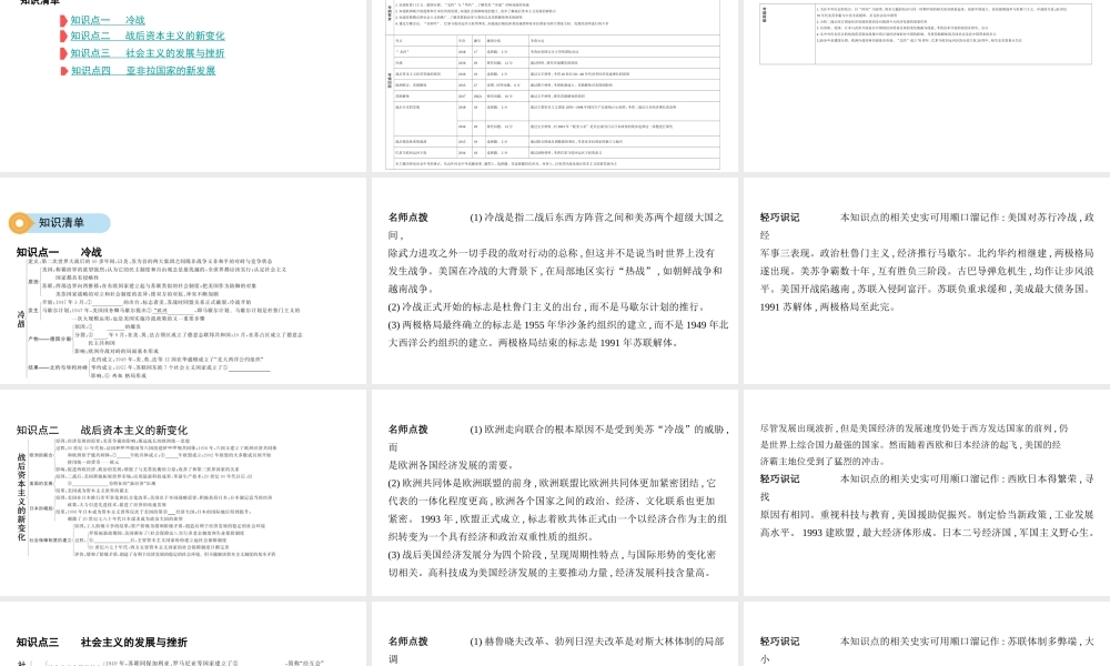 （河北专版）中考历史总复习 主题二十一 冷战和美苏对峙的世界课件-人教版初中九年级全册历史课件