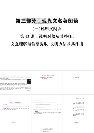 （河北专版）中考语文总复习 一 说明文阅读课件1-人教版初中九年级全册语文课件