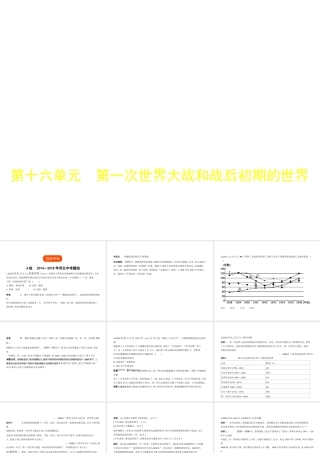 （河北专用）中考历史一轮复习 第十六单元 第一次世界大战和战后初期的世界（试卷部分）课件-人教版初中九年级全册历史课件