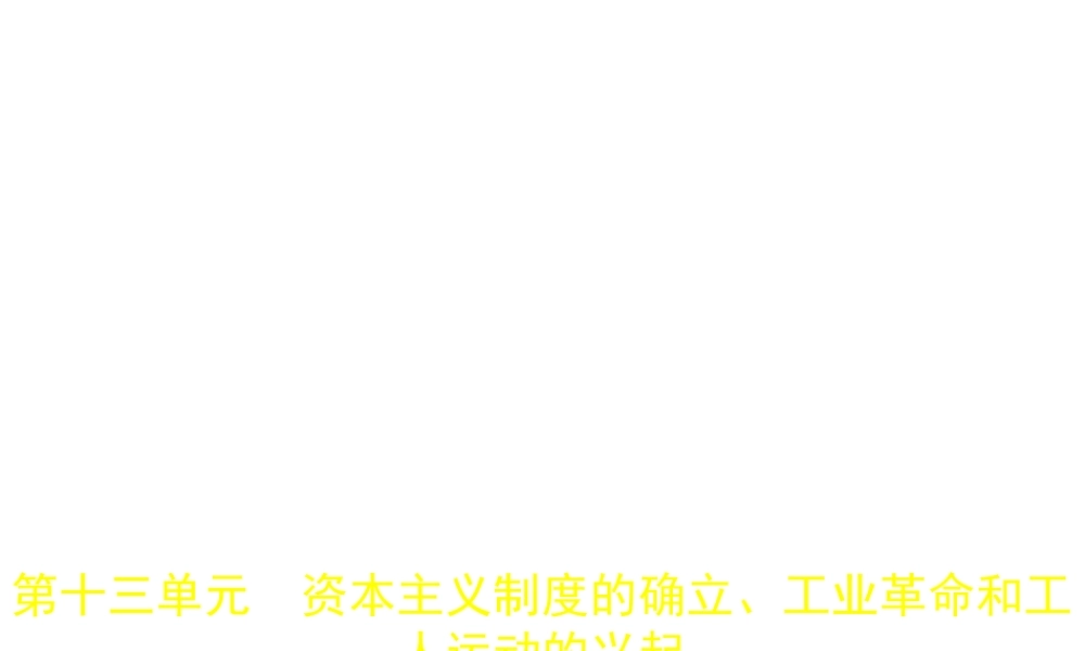 （河北专用）中考历史一轮复习 第十三单元 资本主义制度的确立、工业革命和工人运动的兴起（试卷部分）课件-人教版初中九年级全册历史课件