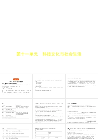 （河北专用）中考历史一轮复习 第十一单元 科技文化与社会生活（试卷部分）课件-人教版初中九年级全册历史课件
