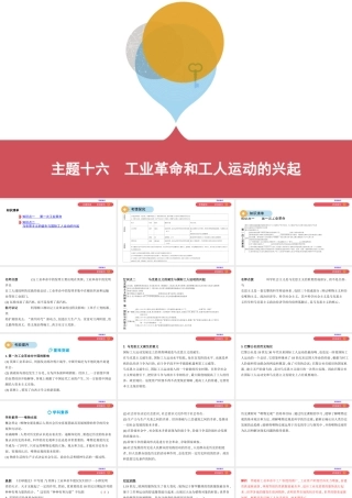 （河北专版）中考历史总复习 主题十六 工业革命和工人运动的兴起课件-人教版初中九年级全册历史课件