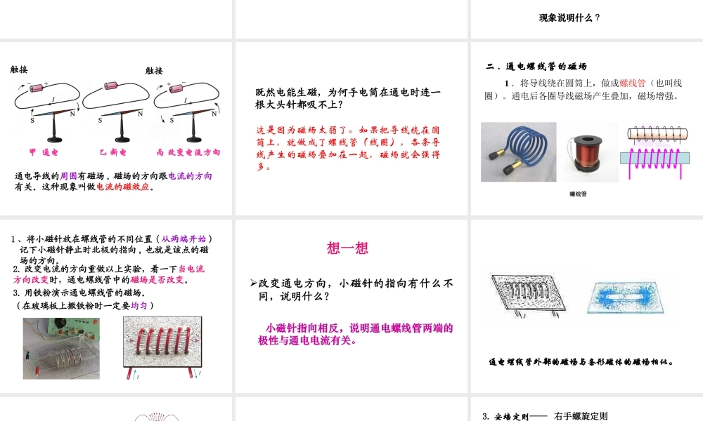 （黔西南地区）秋九年级物理全册 第20章 电与磁 第2节 电生磁教学课件 （新版）新人教版-（新版）新人教版初中九年级全册物理课件